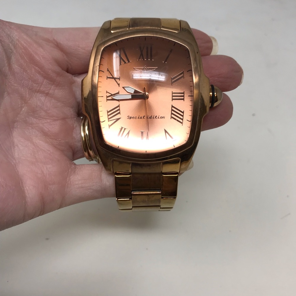 Invicta Men's Watch Special Edition Gold with Rose Gold Face 15194